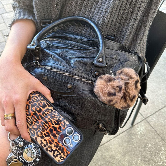 Wildflower Fuzzy Leopard Heart W/ Wf Charm Lifestyle Image 01