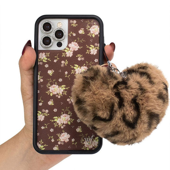 wildflower fuzzy leopard heart w/ WF charm