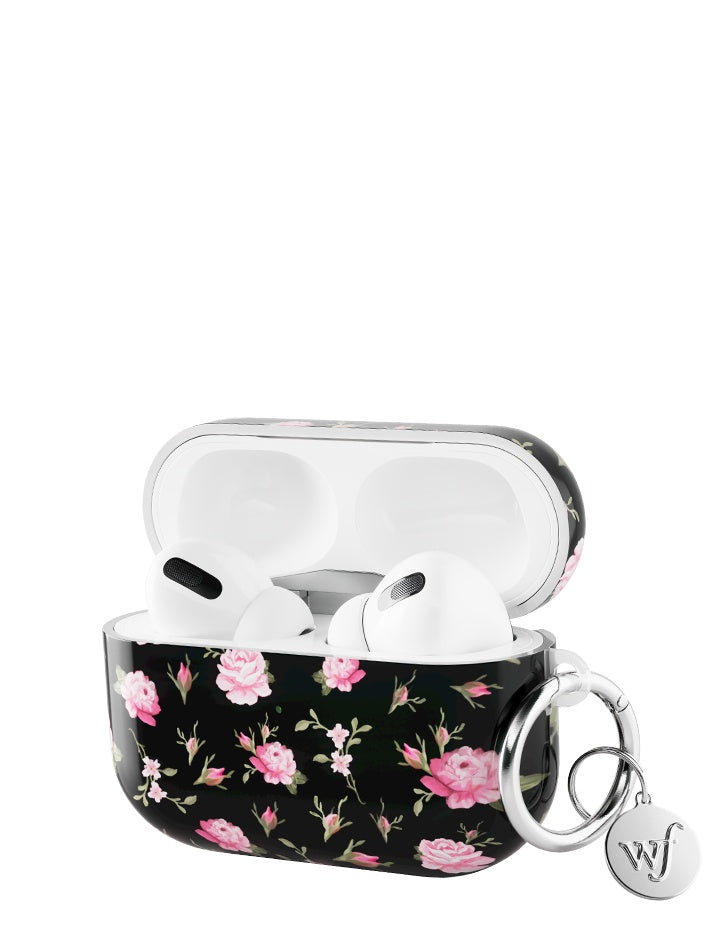Wildflower Black and Pink Floral AirPods Pro Case Wildflower Cases