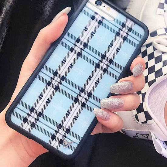 Lifestyle Image 02 Blue Plaid iPhone Case 
