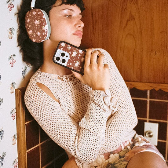 Lifestyle Image 02 Brown Floral iPhone Case