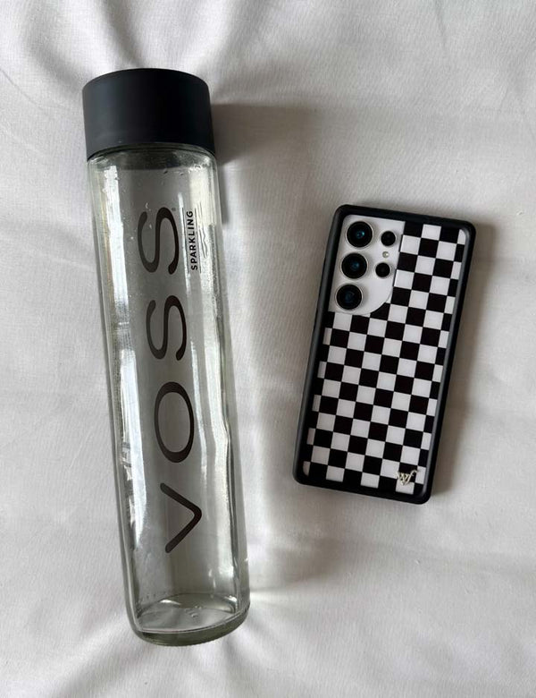 Wildflower Galaxy S25 case Ultra Checkers Black White Cute