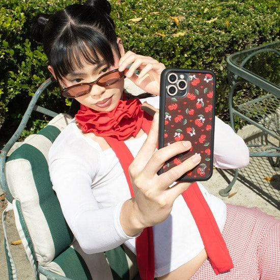 Lifestyle Image 02 Chocolate Cherries iPhone Case 