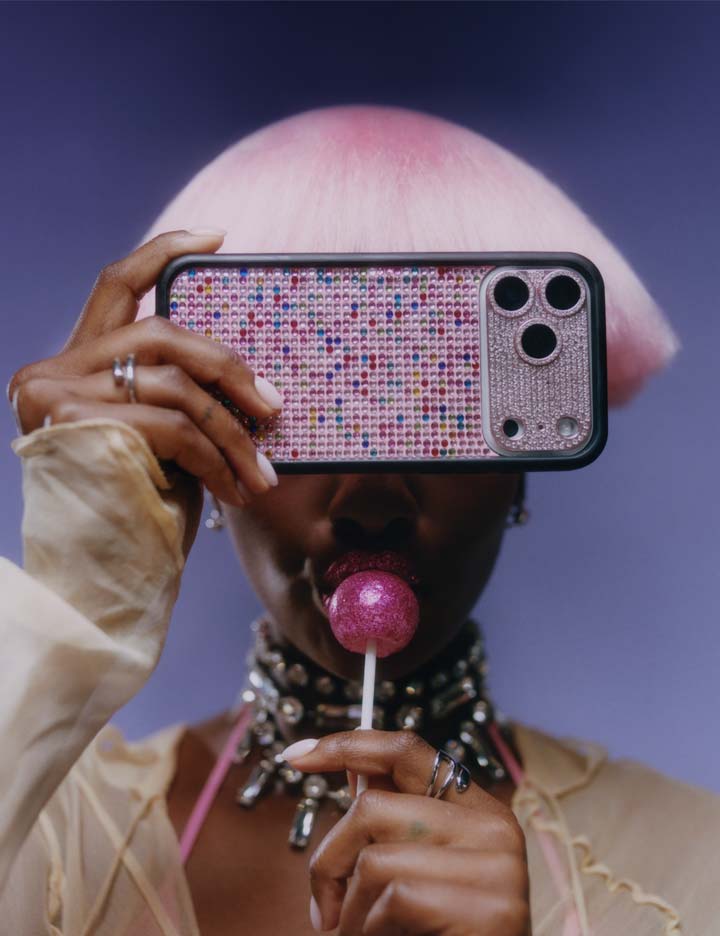 Lifestyle Image 02 Justine Skye Rhinestone Candy iPhone Case