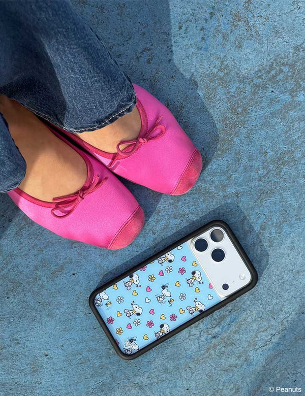 Wildflower iPhone case 15 Pro Madhappy x Peanuts Collab Blue Cute