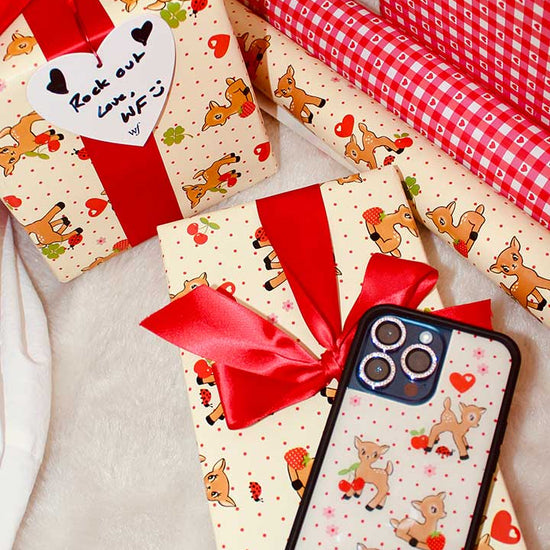 Lifestyle Image 02 Oh Deer and Red Gingham Hearts Gift Wrap - 2 pack