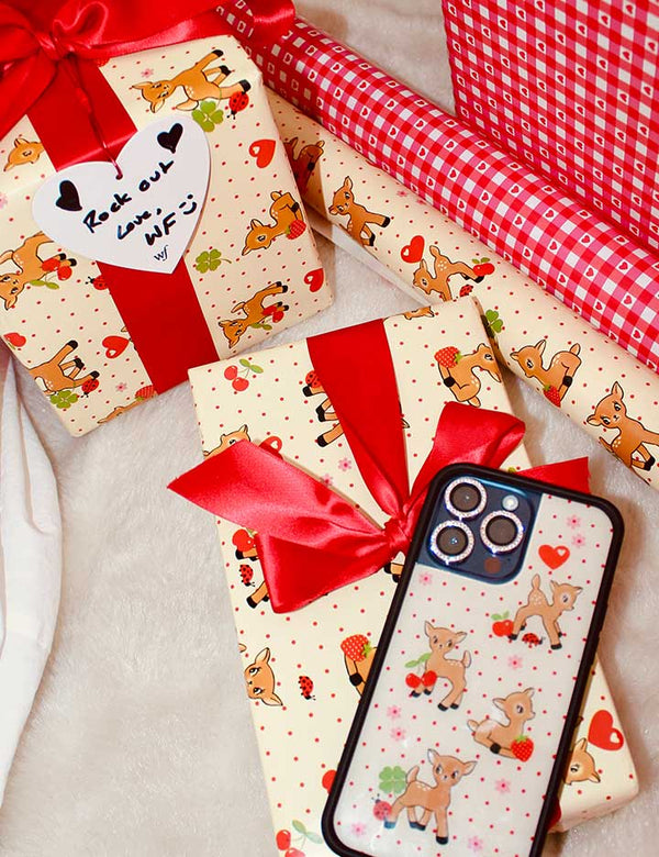 Lifestyle Image 02 Oh Deer and Red Gingham Hearts Gift Wrap - 2 pack