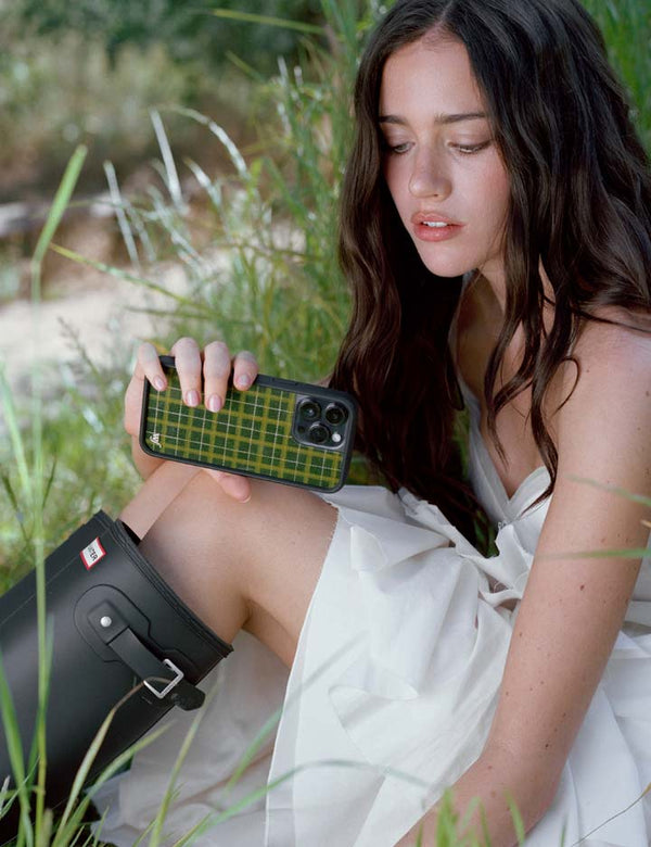 Wildflower iPhone case 17 Pro Max Olivia Neill Plaid Green Cute