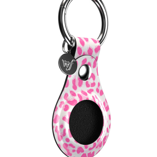 wildflower pink meow airtag key chain