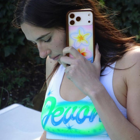 Lifestyle Image 02 Pastel Plumeria iPhone Case