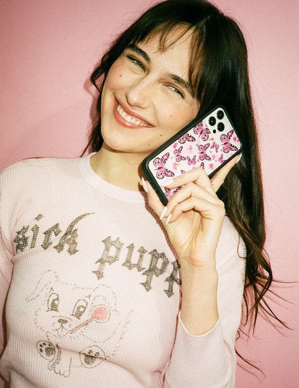 Lifestyle Image 02 Pink Butterfly iPhone Case