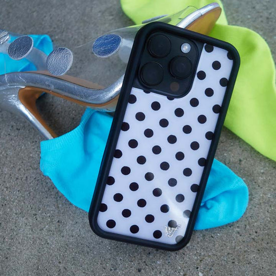 Wildflower Polka Dot iPhone case | White and Black iPhone 15 Pro Max Wildflower Polka Dot iPhone case | White and Black iPhone 15 Pro Max