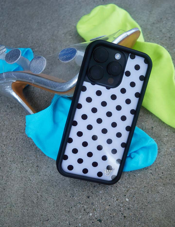 Lifestyle Image 02 Polka Dot | White and Black iPhone Case