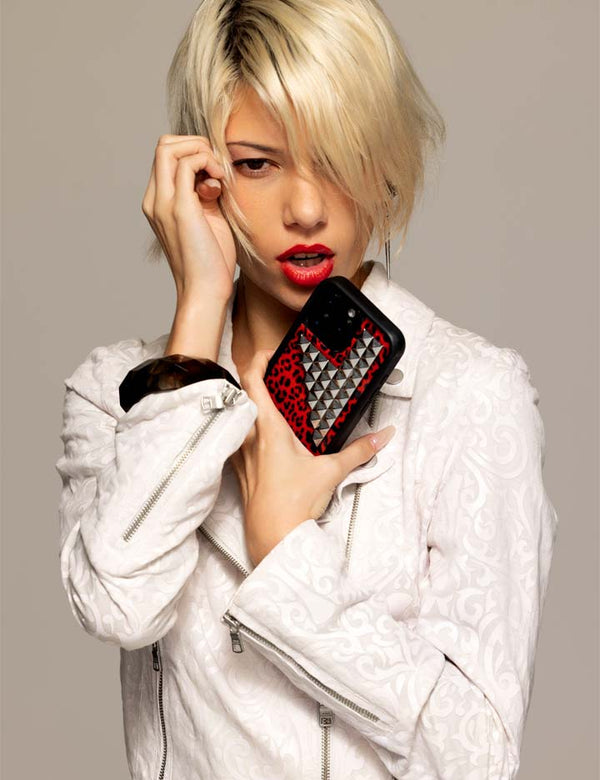 Lifestyle Image 02 Red Meow Stud iPhone Case