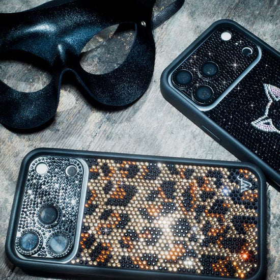 Lifestyle Image 02 Rhinestone Meow iPhone Case