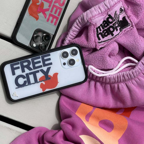 Lifestyle Image 02 THE MADHAPPY AND FREECITY TOGETHERFOREVER GREY AND PINK iPhone Case