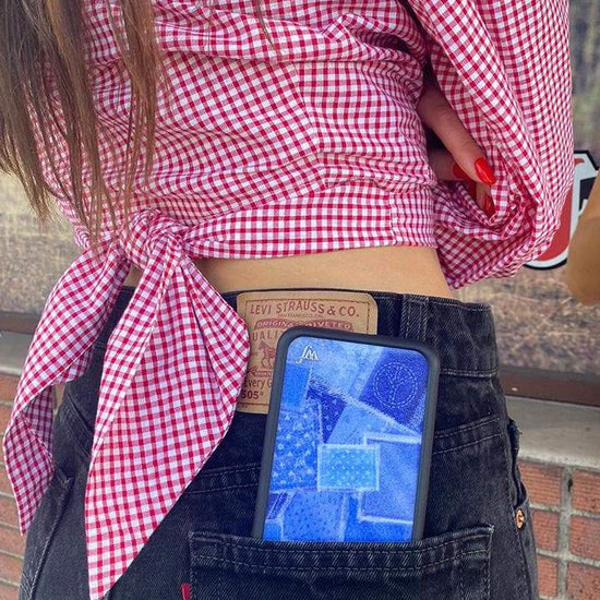 Lifestyle Image 02 Vintage Denim iPhone Case