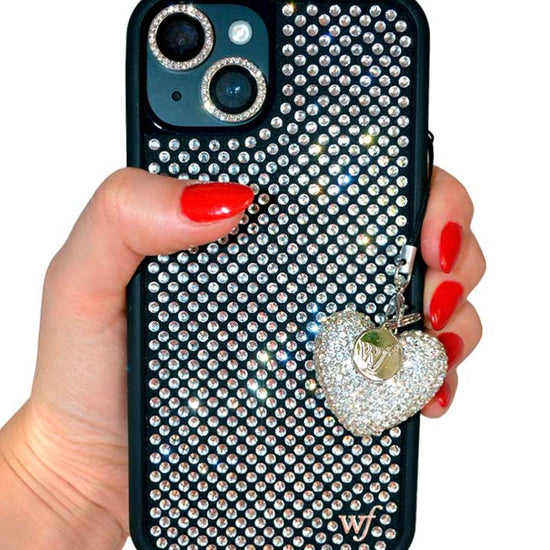 Hand Pic Image 02 Rhinestone Heart Charm White