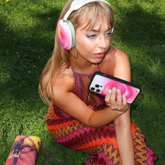Wildflower Hot Pink Aura Airpods Max Cover Lifestyle Image 03