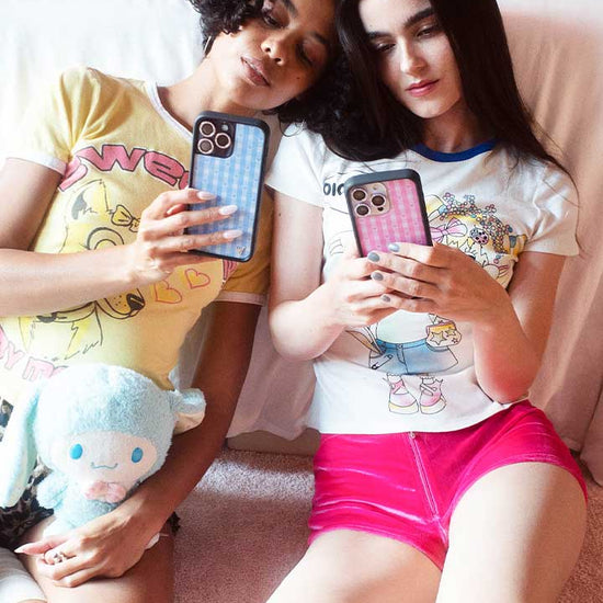 Pink Gingham Hearts iPhone Case