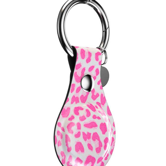wildflower pink meow airtag key chain