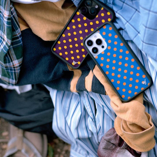 Supporting Image 03 Polka Dot Purple and Yellow iPhone Case