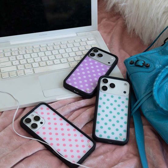 Supporting Image 03 Polka Dot White and Turquoise iPhone Case