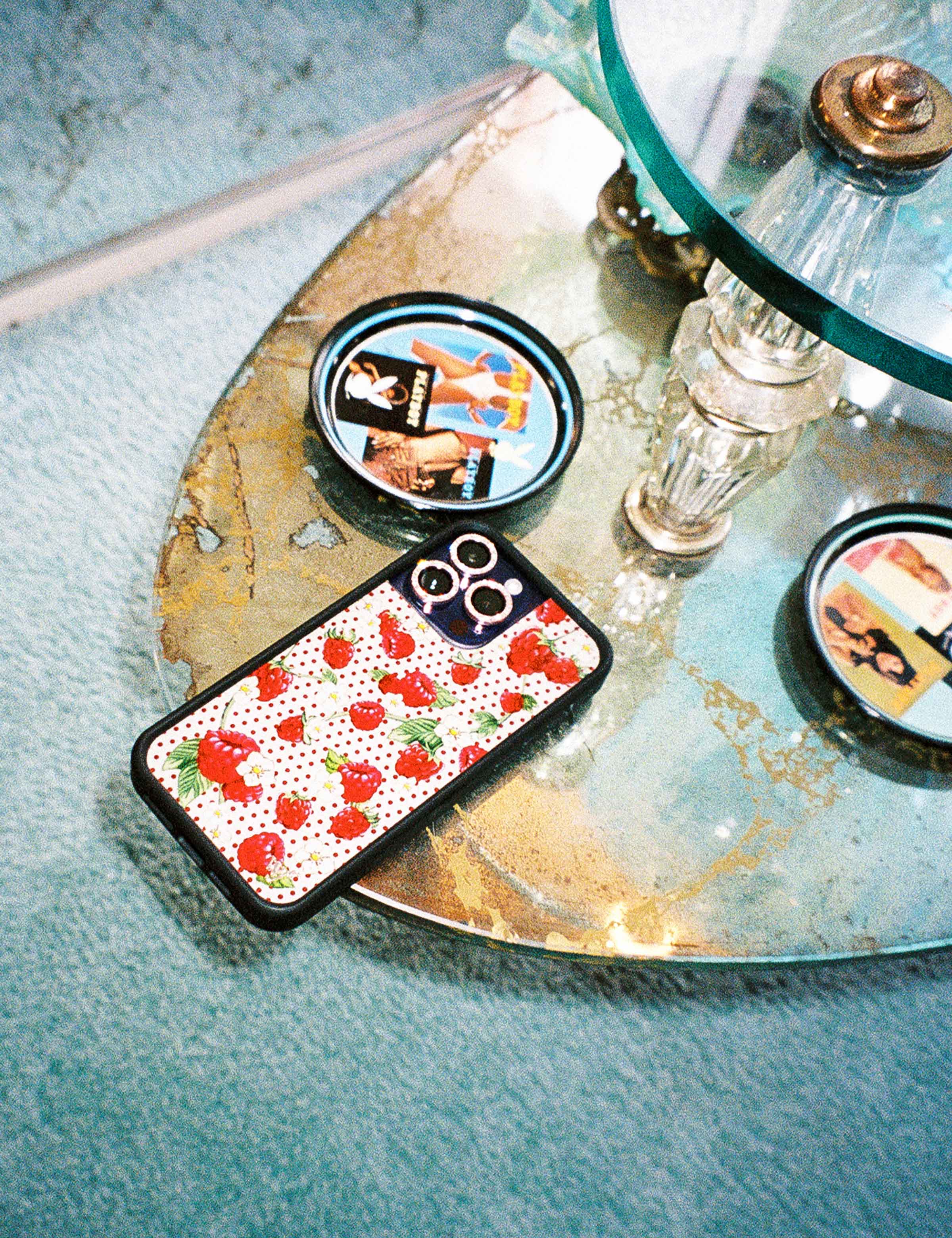 Raspberry Iphone Picture Raspberry Polka Dot iPhone 15 Pro Max Case – Wildflower Cases
