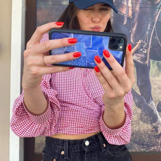 Lifestyle Image 03 Vintage Denim iPhone Case