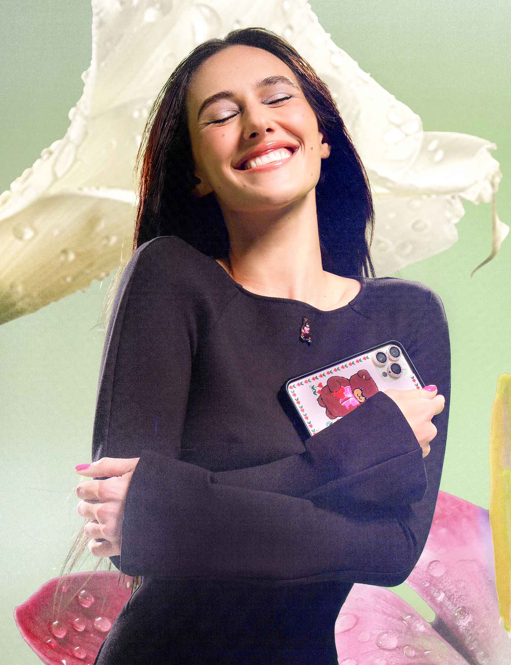 Danielle Guizio Teddy Bear iPhone 14 Plus Case – Wildflower