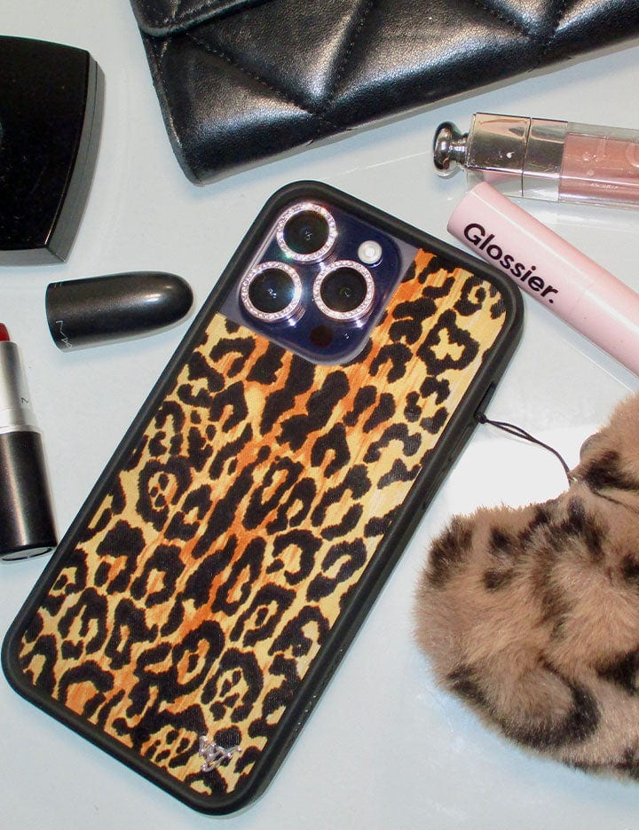 Fuzzy Heart w/ WF Charm | Leopard – Wildflower Cases