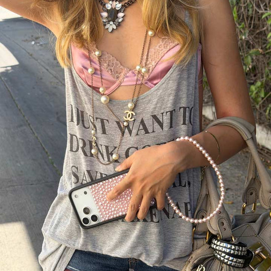 Lifestyle Image 04 Pearl Wristlet Pink