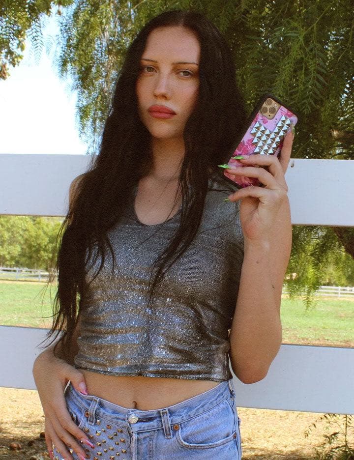 Supporting Image 04 Pink Floral Stud iPhone Case