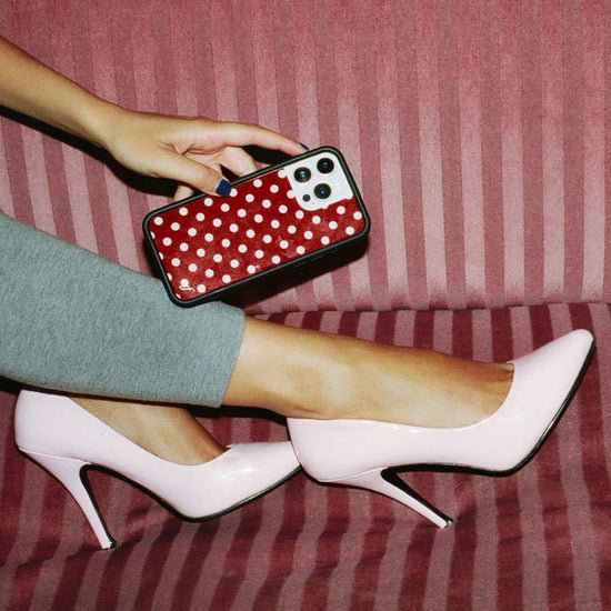 Supporting Image 04 Polka Dot Burgundy and Cream iPhone Case