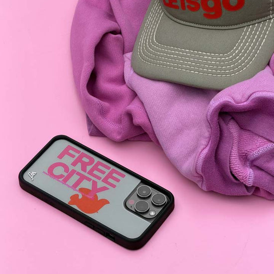 Supporting Image 04 THE MADHAPPY AND FREECITY TOGETHERFOREVER GREY AND PINK iPhone Case