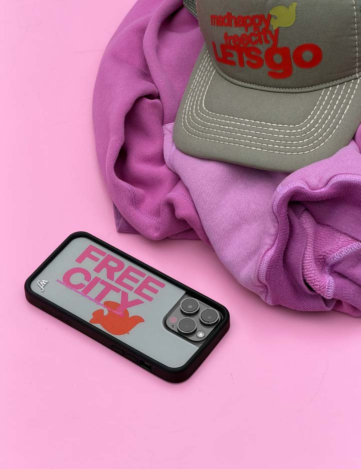 Supporting Image 04 THE MADHAPPY AND FREECITY TOGETHERFOREVER GREY AND PINK iPhone Case