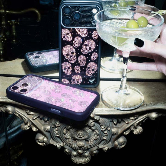 Supporting Image 05 Better Half with Stas and Vic Rhinestone Skull Black and Pink iPhone Case