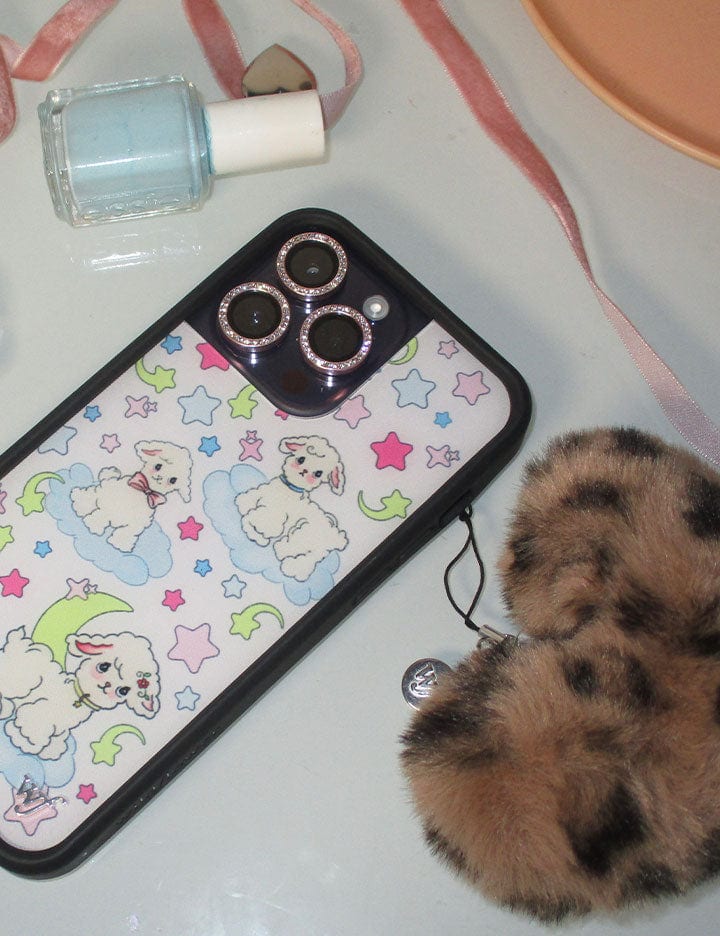 Fuzzy Heart w/ WF Charm | Leopard – Wildflower Cases