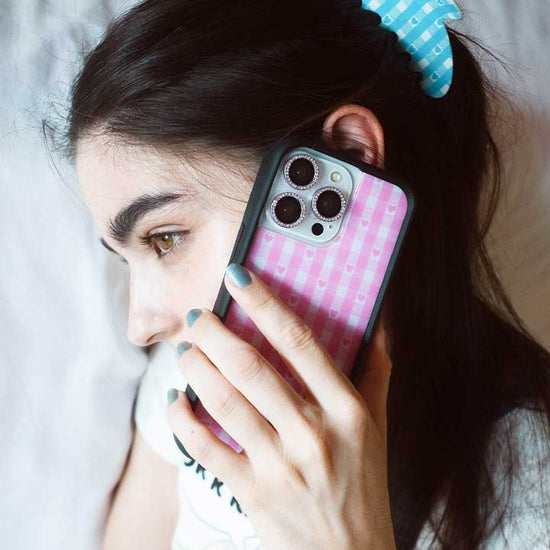 Pink Gingham Hearts iPhone case iPhone 15 Plus Pink Gingham Hearts iPhone case iPhone 15 Plus