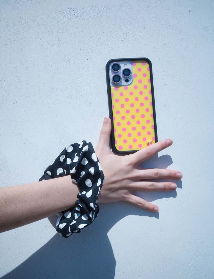 flower2015✳︎ Polka Dot | Yellow and Pink iPhone 17 Pro Case – Wildflower Cases