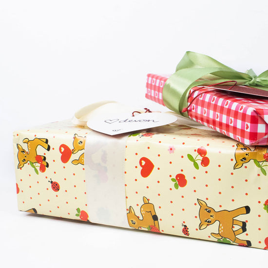 Supporting Image 09 Oh Deer and Red Gingham Hearts Gift Wrap - 2 pack