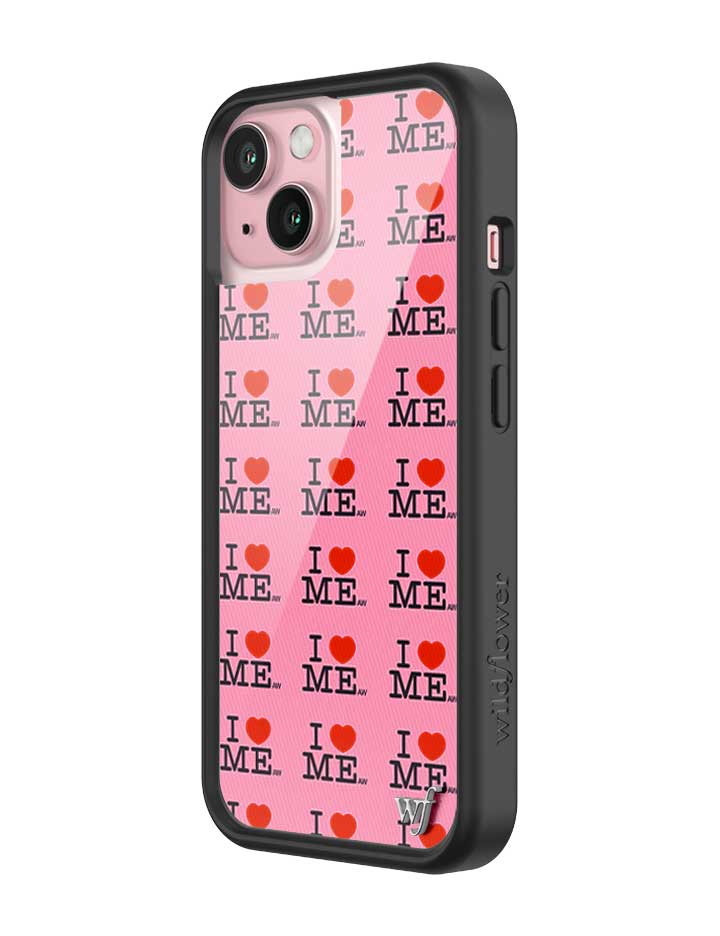 Wildflower iPhone case 15 I Heart Me Red Pink Cute