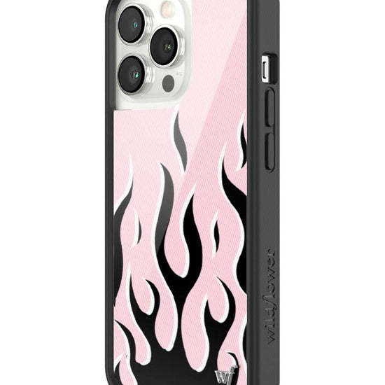Wildflower iPhone case 13 Pro Flames Pink Black Cute