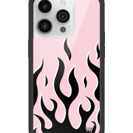 Wildflower iPhone case 14 Pro Flames Pink Black Cute