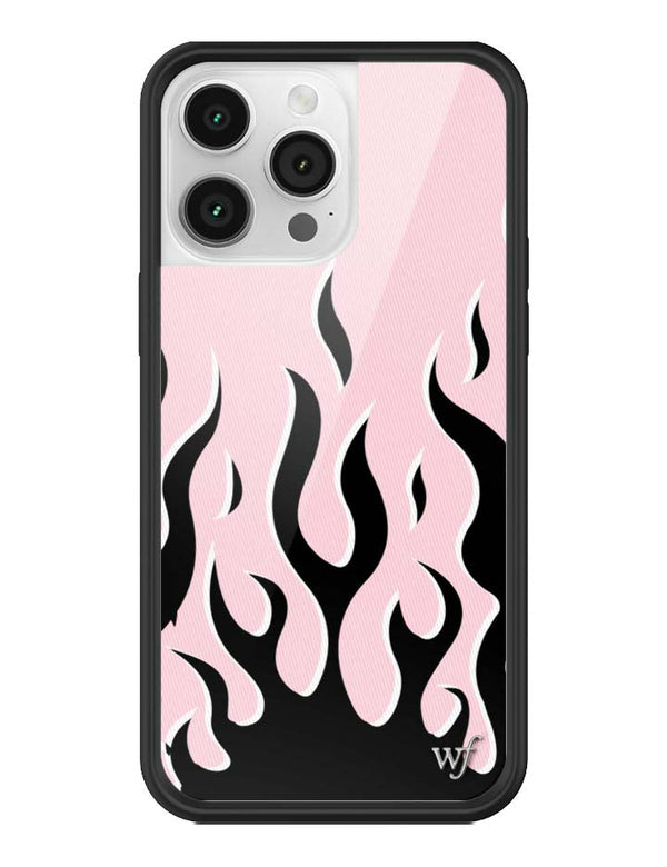 Wildflower iPhone case 14 Pro Max Flames Pink Black Cute