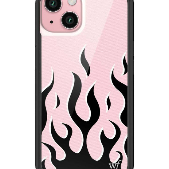 Wildflower iPhone case 15 Flames Pink Black Cute