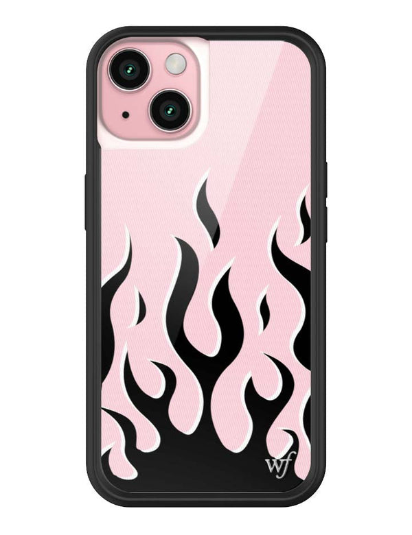 Wildflower iPhone case 15 Flames Pink Black Cute