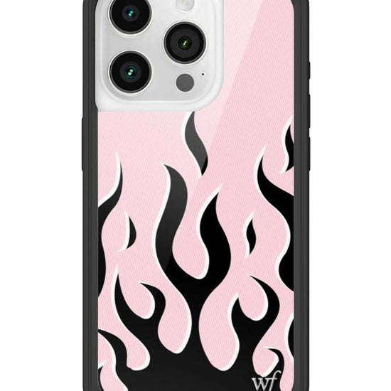 Wildflower iPhone case 15 Pro Flames Pink Black Cute