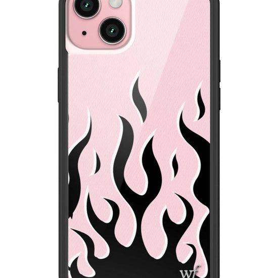 Wildflower iPhone case 15 Plus Flames Pink Black Cute