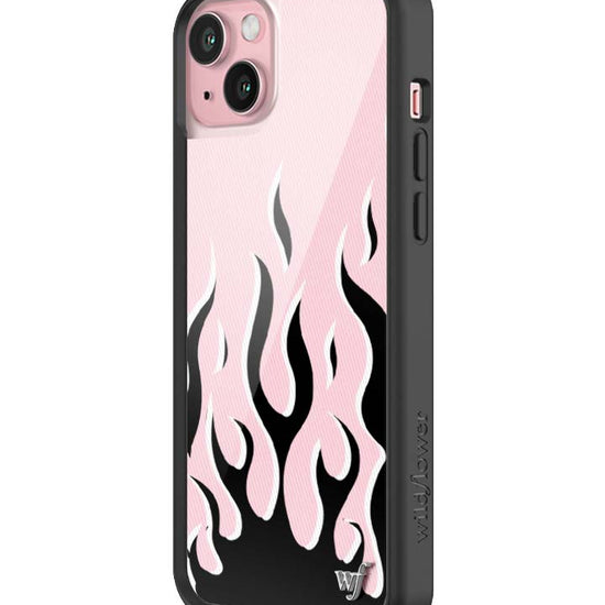 Wildflower iPhone case 15 Plus Flames Pink Black Cute